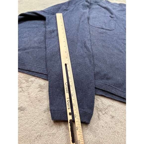 Eddie Bauer Mens Small Navy Blue Grandpa Golfing Sweater With Pocket Japan Made - Picture 6 of 9